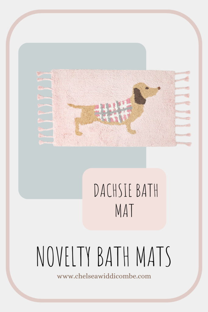 pink dachshund bath mat