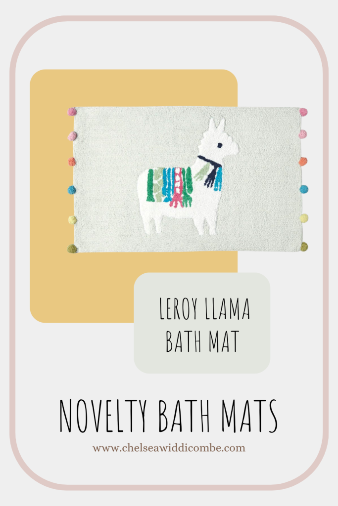 pastel llama bath mat