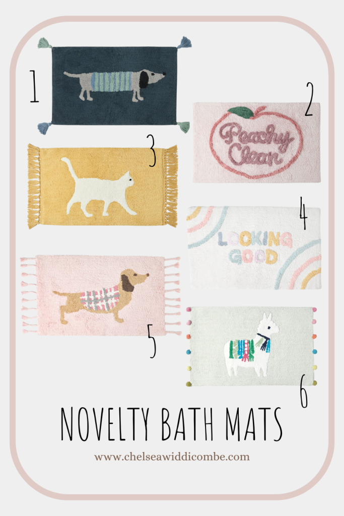 novelty bath mats in cute and quirky colours