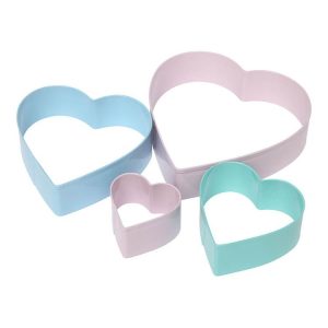 heart cookie cutters in various sizes